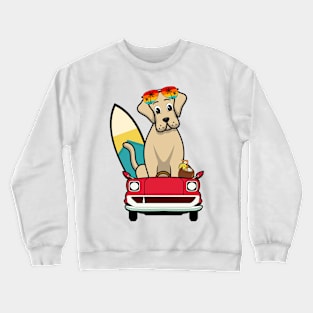 Funny Big Dog is driving to the beach Crewneck Sweatshirt